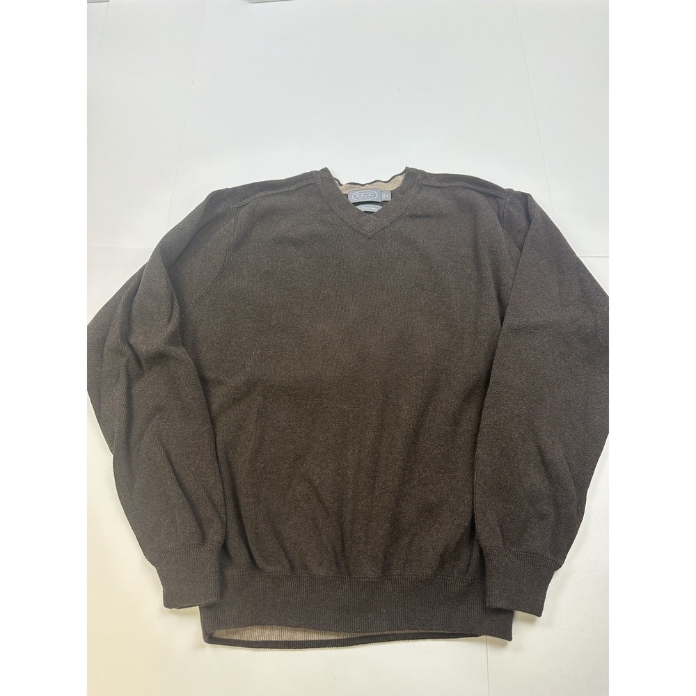 Talbots Mens Pima Cotton Sweater Brown Size Medium